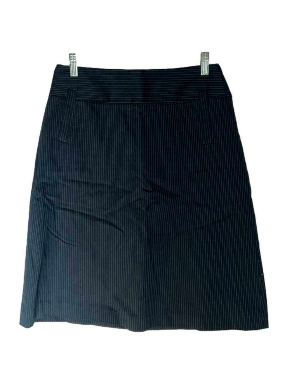 Black Pinstriped Skirt: Size 6